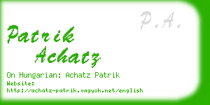 patrik achatz business card